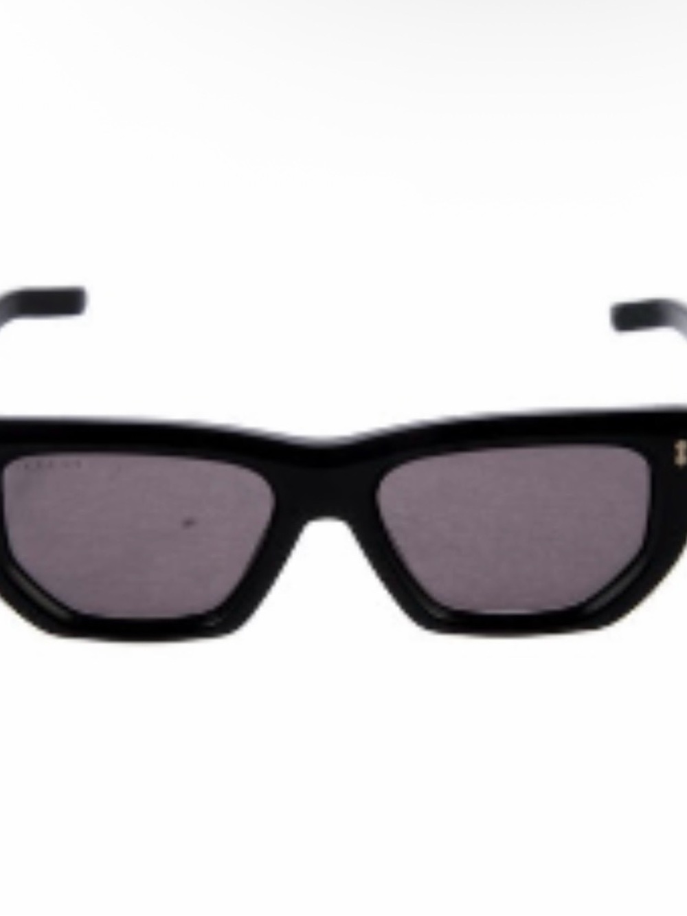 Gucci Black Geometric Sunglasses with Gray Lenses